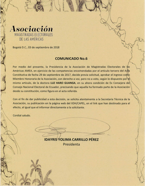 Comunicado No. 6 